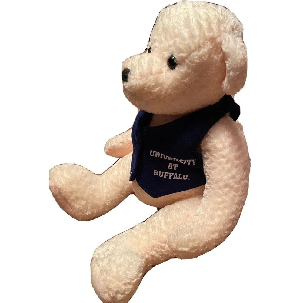 Vtg University at Buffalo Teddy Bear Plush Chenille Blue Vest College 62960 14